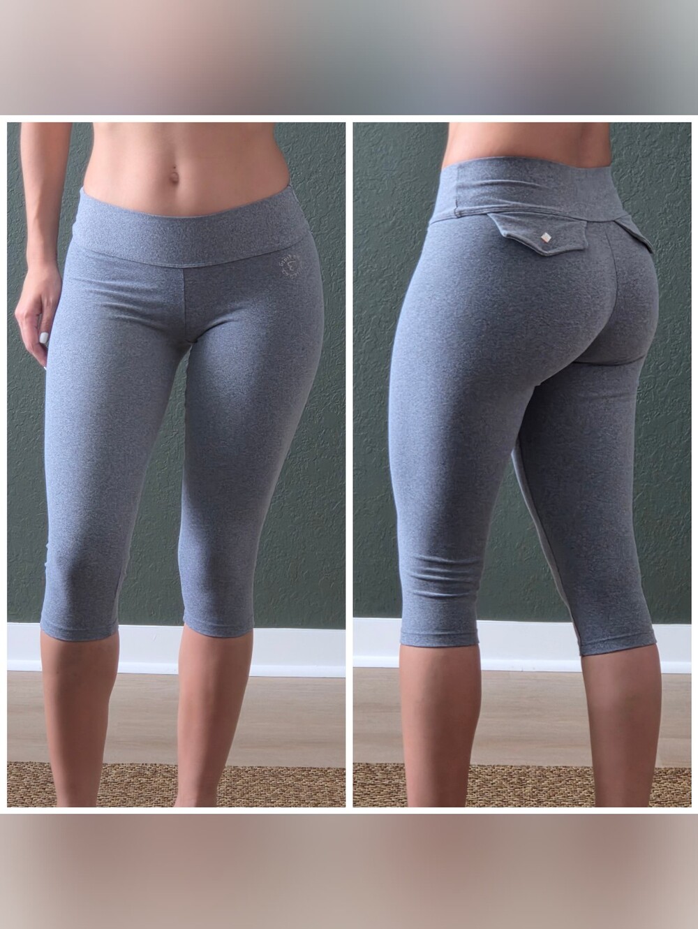 Bia Brazil Capri Leggings, Small, Gray, Bia Brazil Cropped Leggings